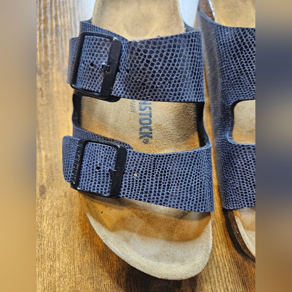 Birkenstock 38 EU 7 US Arizona Magical Metallic Midnight Sandals NEW No Box - Picture 3 of 12